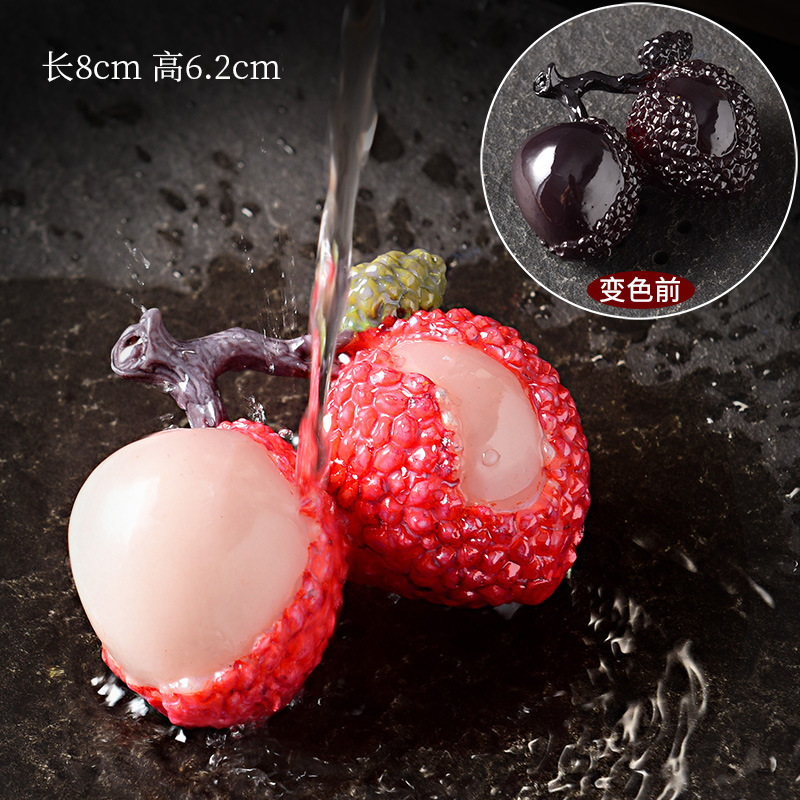 Creative Tea play decoration color-changing lychee tea pet Zen tea tray small bubble tea table decoration tea set tea table tea ceremony can be raised