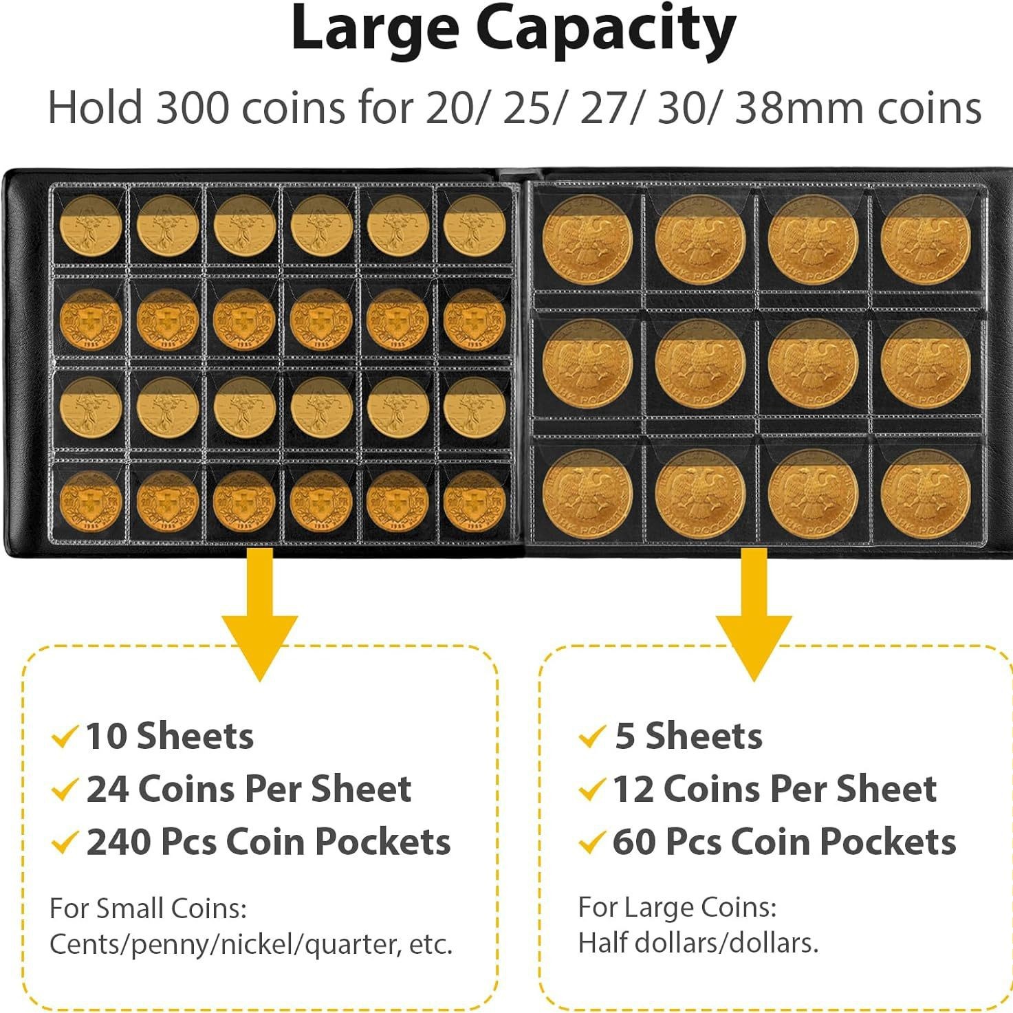 312 card 300 card pvc environmental protection combination inner page copper money ancient coin collection book coin coin book