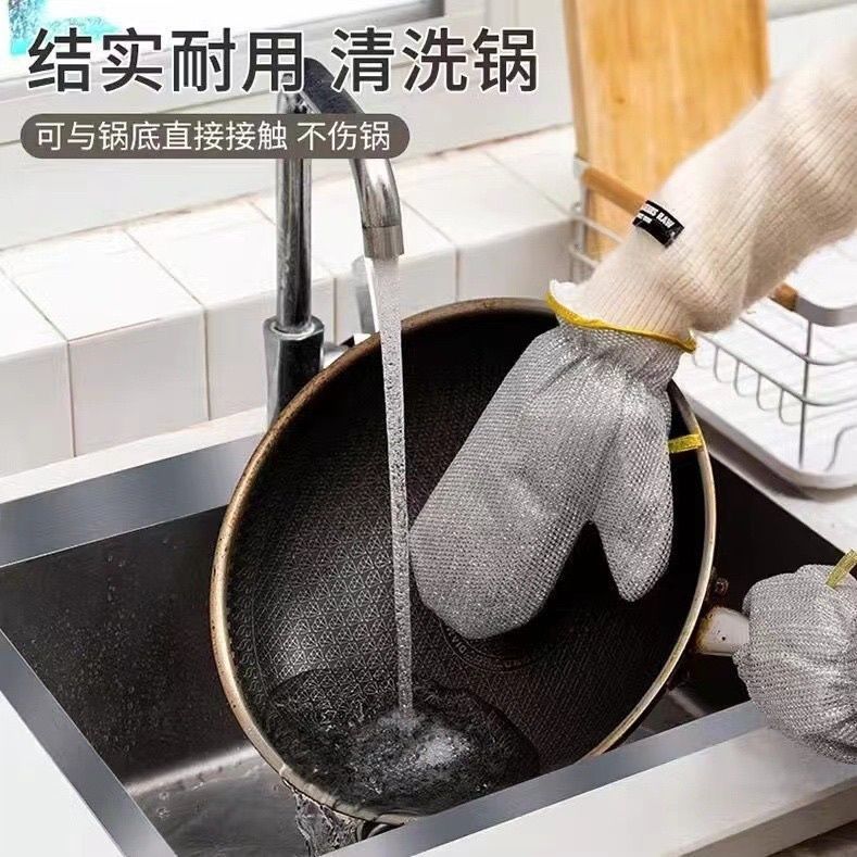 Silver dishwashing gloves CPE long-arm gloves housework thickened waterproof and oil-proof kitchen cleaning brush bowl brush pot decontamination