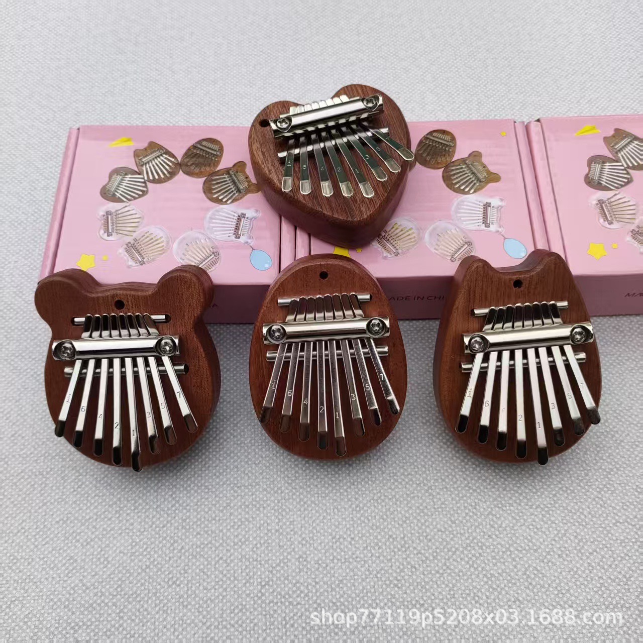 Eight-Tone Thumb Piano Cross-Border Hot-Selling Product Factory Ready-Made Bag Label Can Be Customized Mini Thumb Piano Kalimba