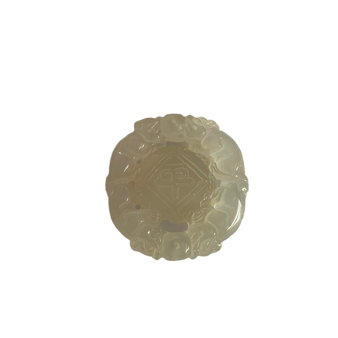 Factory wholesale agate white chalcedony double-sided brave lucky pendant tassel car hanging life peace jewelry accessories