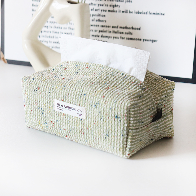 Fabric Tissue Box Living Room Household Coffee Table Paper Box New Chinese Napkin Box Set Point of Hemp Car Paper Set