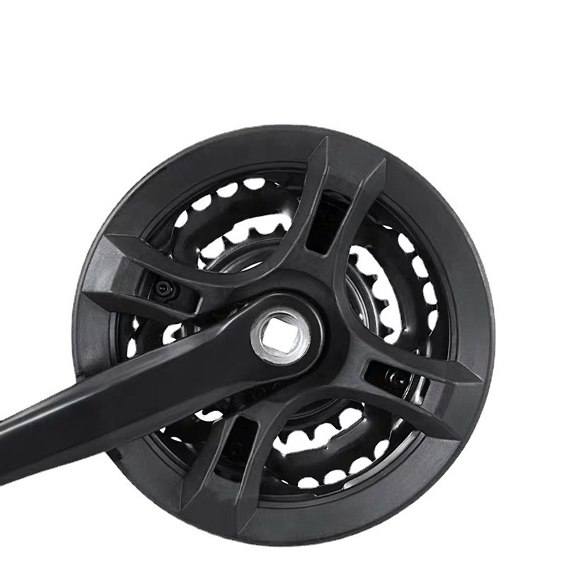 Mountain bike dental plate dental plate coated with plastic iron crank three-piece plate 21 speed 24 speed 42T dental plate shield 48 dental plate