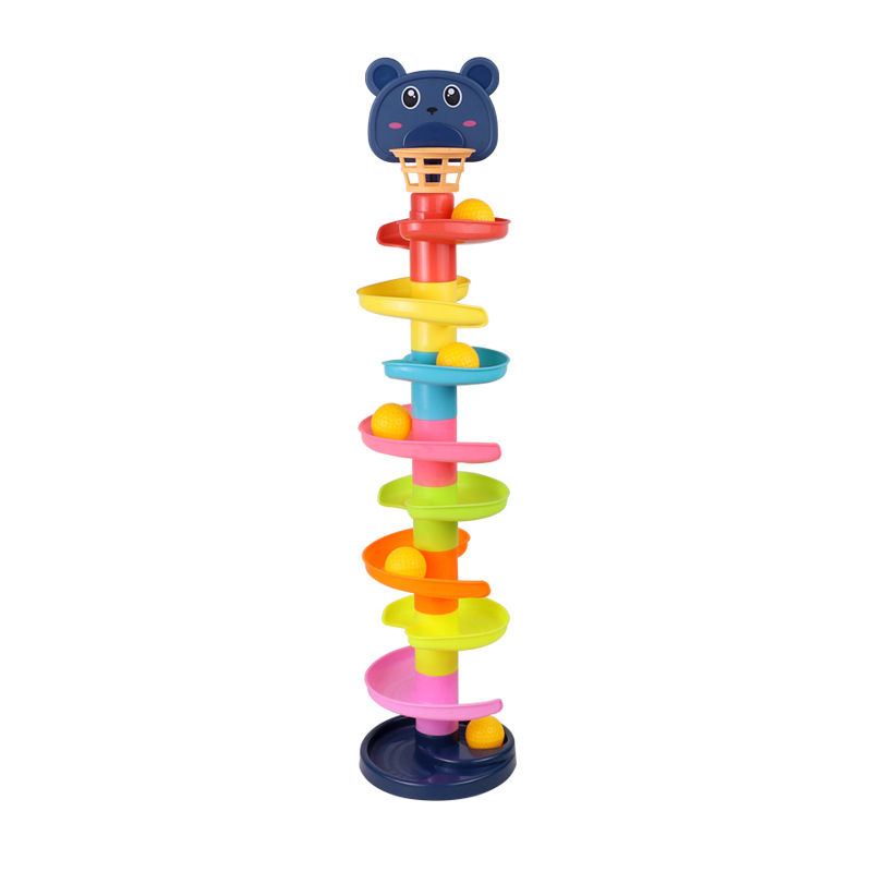 Turtle Music Track Shooting Children's Educational Rainbow Shooting Tower Stacked Toys Baby Stacked Roller Ball Cross Border