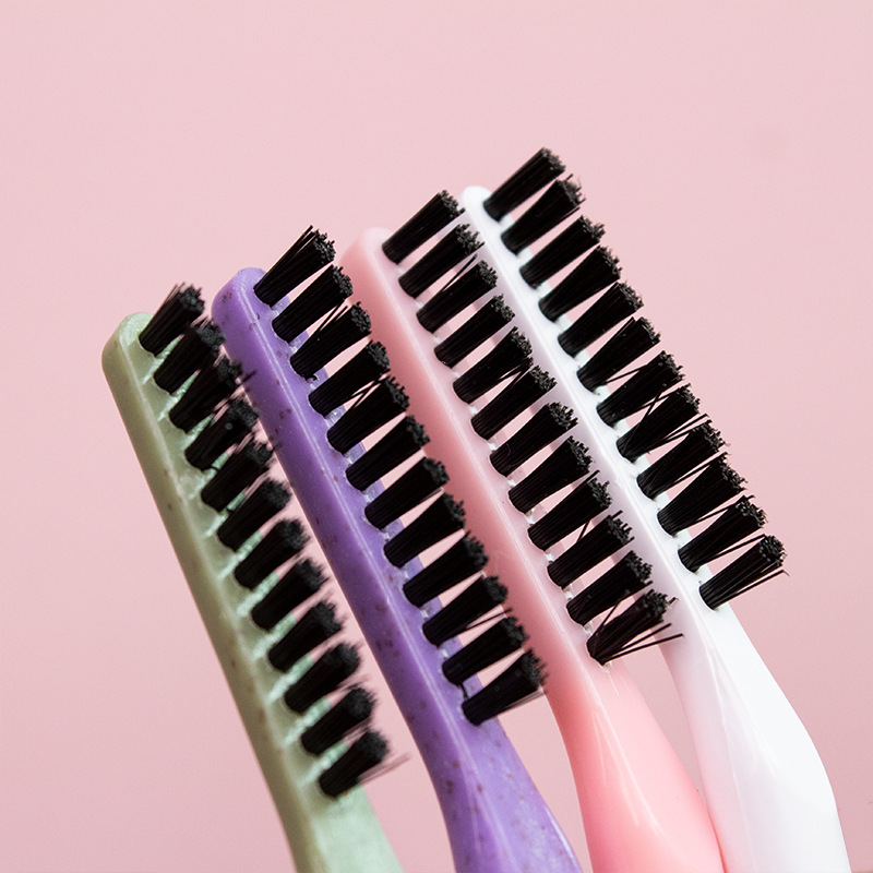 Waterproof Handy Gadget Suitable for Novices, Multi-Color Double-Ended Portable Ultra-Fine Bristle Spiral Head, Bendable Eyebrow Brush, Flat-Head Eyebrow Comb