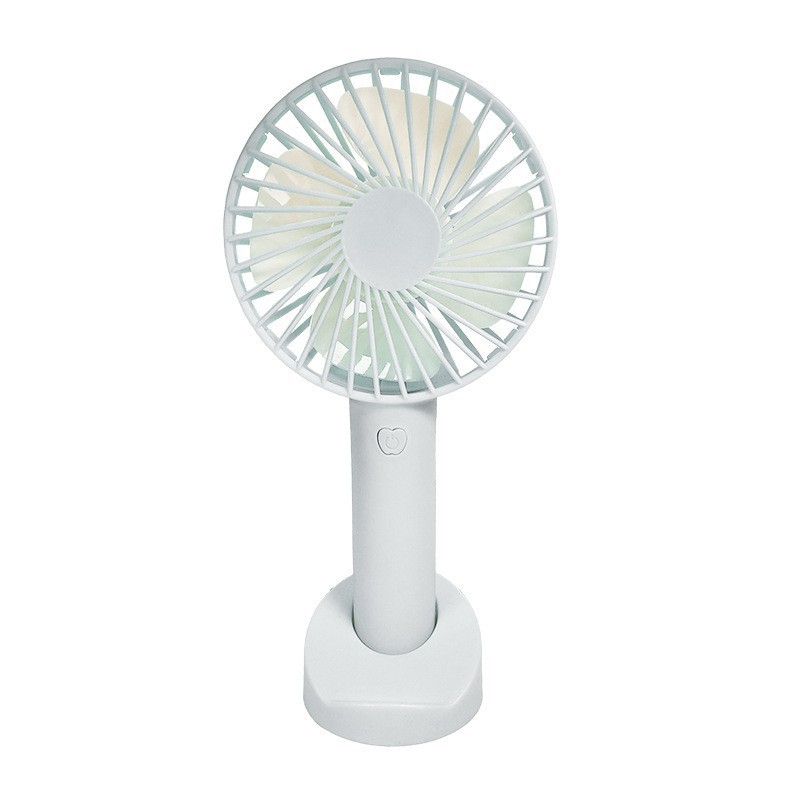 High Wind New Handheld Small Fan with Mobile Phone Desktop Stand Base Rechargeable Portable USB Mini Simple