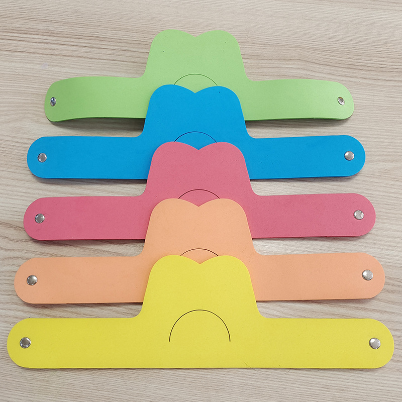 Learning teaching aids English words pinyin card headband guess who I am can insert cards DIY classroom learning props