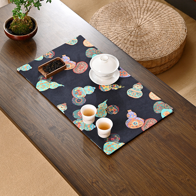 New Chinese Style Double-Layer Gourd Thickened Double-Sided Dry Bubble Mat Tea Mat Coffee Table Mat