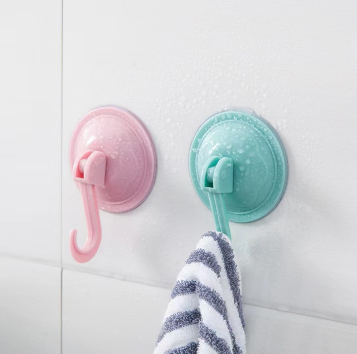 Bathroom strong vacuum suction cup hook kitchen door wall-mounted glass wall-mounted punch-free load-bearing sticky hook