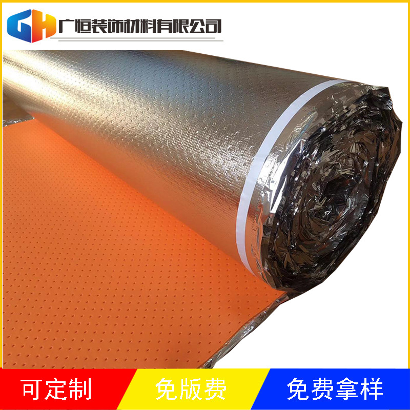 2MM orange IXPE perforated aluminum film floor heating geothermal special floor film wood floor moisture-proof film silver film