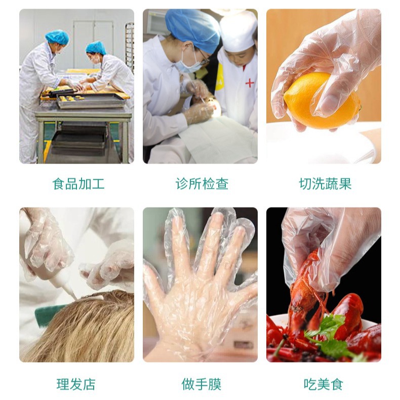 Disposable Gloves Food Grade Independent Packaging Thickeneded Two-Pack Catering Small Bag Gloves Takeaway with Logo Printing