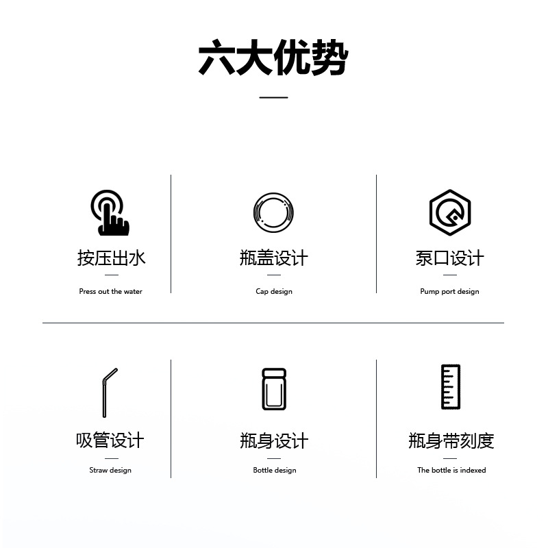 Press-type alcohol bottle anti-static pump-type plastic bottle plate washing water solvent bottle 200ML White blue powder Industrial use