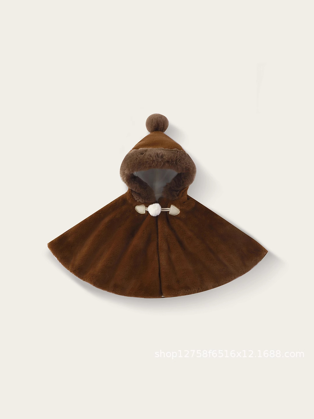 Girls' Shawl Cape Baby Fleece-Lined Cape Outwear Thickeneded Kidsren's Cape Warm Top Plush Outwear