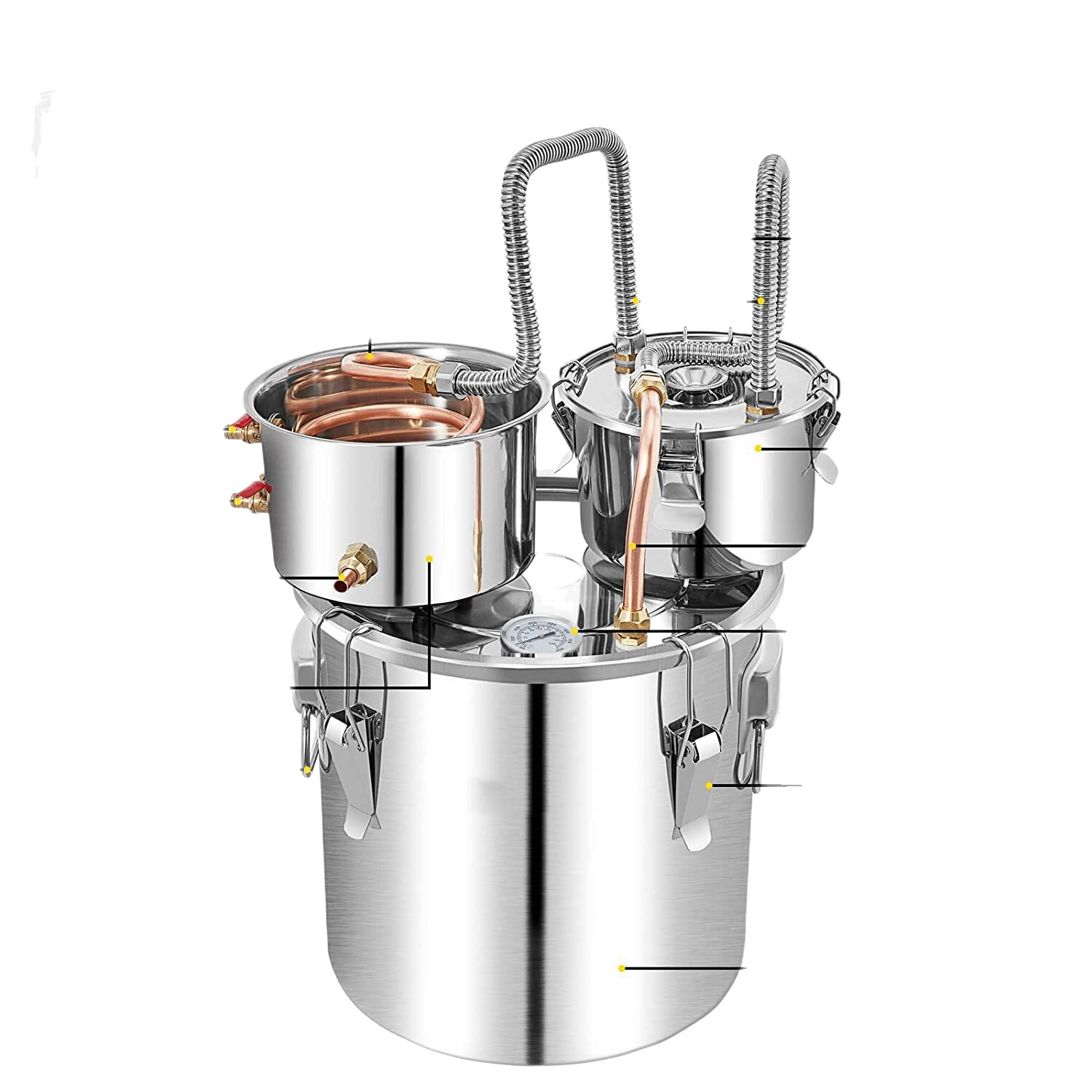 Small Household Wine Steamer Brewing Equipment Distillation Barrel Liquor Fruit Wine Pure Dew Machine Fermentation Brewing All-in-One Machine