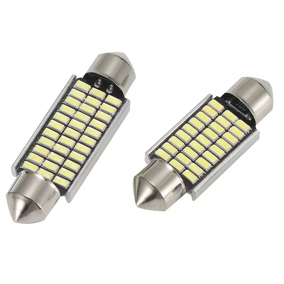 Car Led Roof Light Cnabus Double Tip 3014 31/36/39/41mm Decoding Reading Light License Plate Light