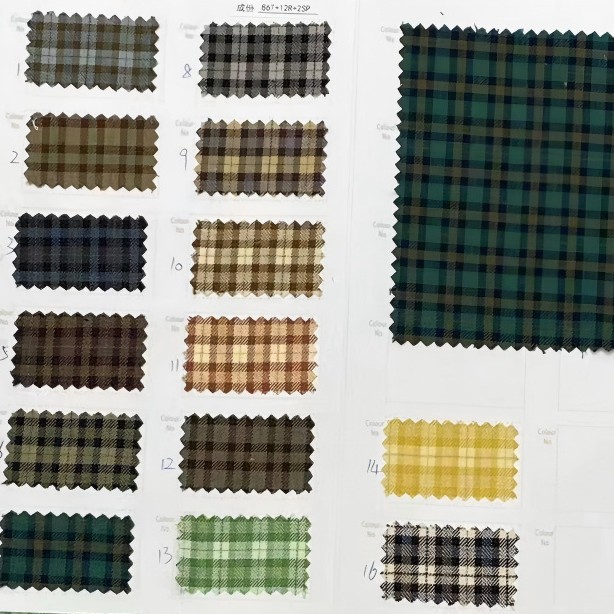 Spring and Summer Woven Candy-Colored Girl's Tr Plaid Shirt Jacket Jk Skirt Women's Fabric Custom-Made Special Edition