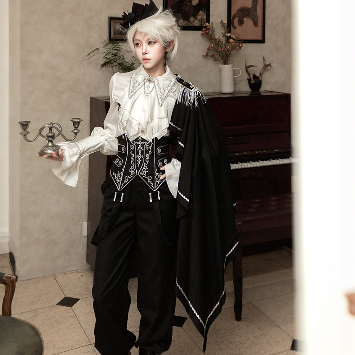 Xiong Doujiang Original Wang Yue Design Lolita Women's Lolita Waist Cincher Top and Pants Daily Outfit 7397