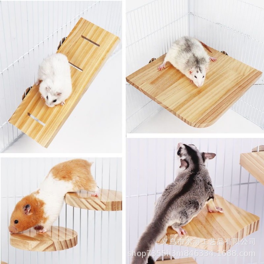 Manufacturer Hamster Solid Wood House Hamster Cage Bird Cage Supplies Parrot Ladder Platform Cage Hanging Platform Climbing Parrot Stand