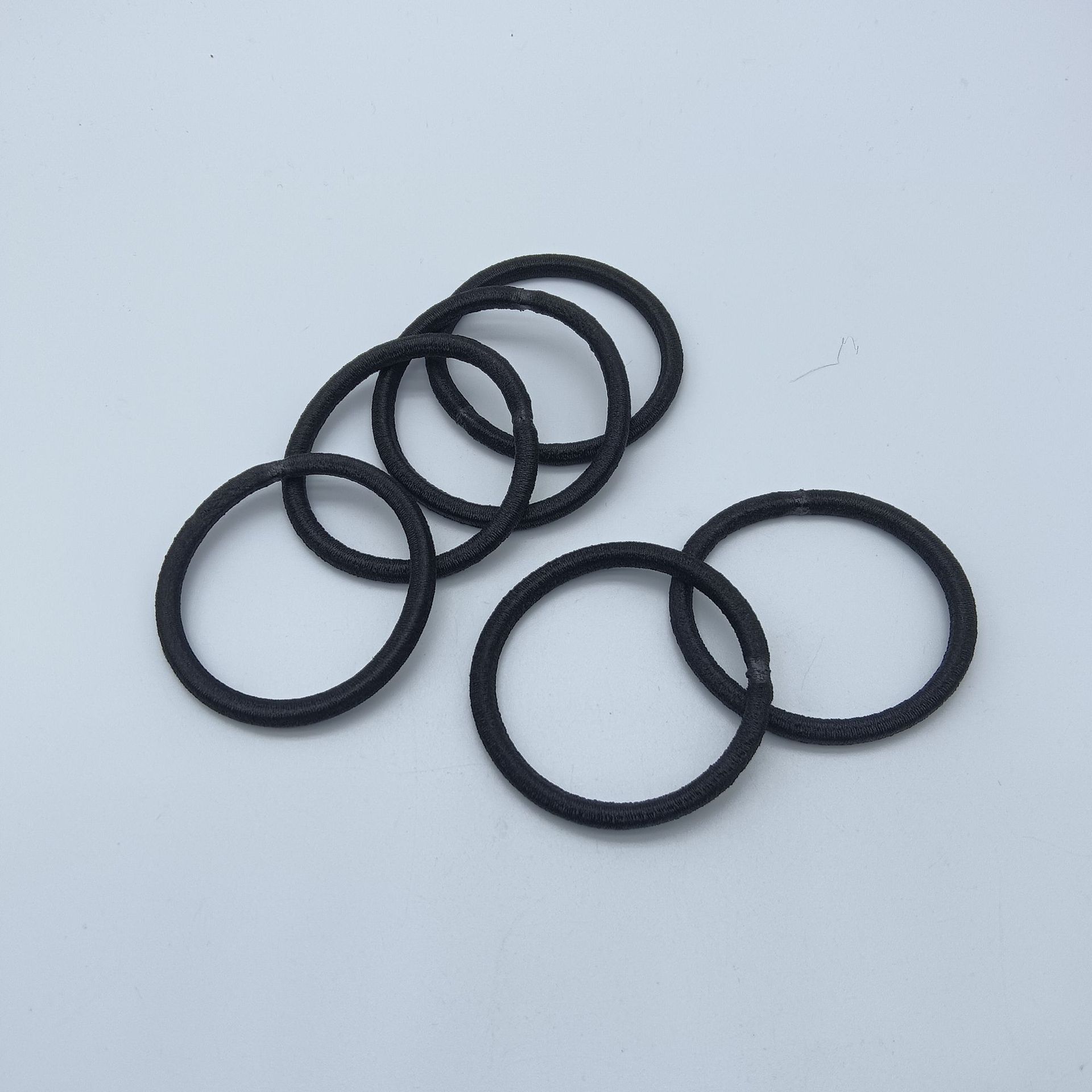 Cross-border black seamless 4MM thick rubber band hair ring high elastic durable diy accessories head rope manufacturers wholesale