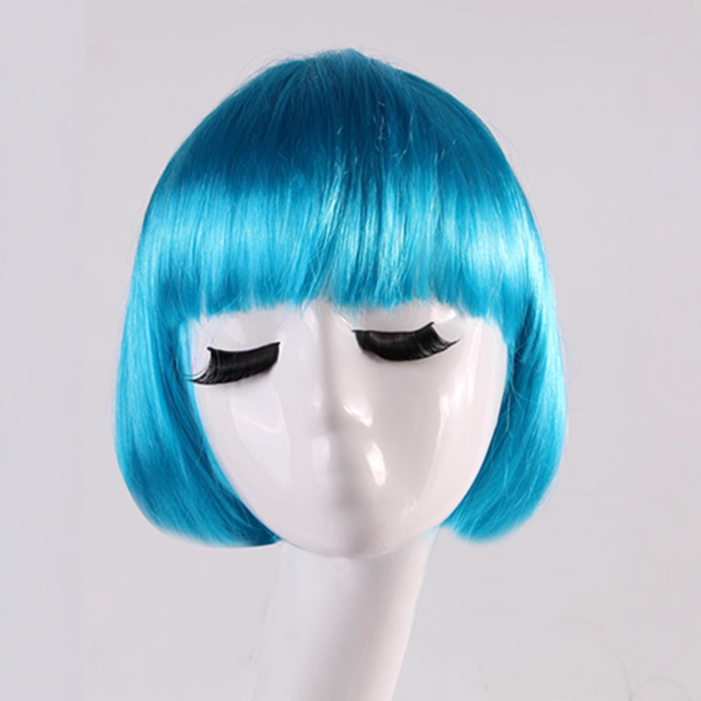 Cross-border direct selling color student wig BOB0 head party supplies dress up student head short wig manufacturers wholesale