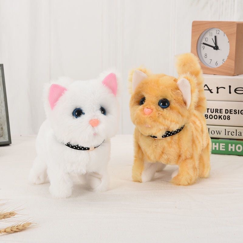 Cross-Border Children's Plush Toys, Simulated Electric Cats, Pets That Can Walk and Bark, Stall Electronic Pets, Gifts for Men and Women