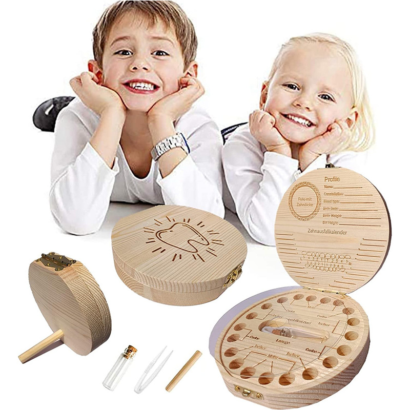Фабричное предложение, деревянная коробка для молочных зубов, коробка для сбора пуповины и волос, сувенир для младенцев