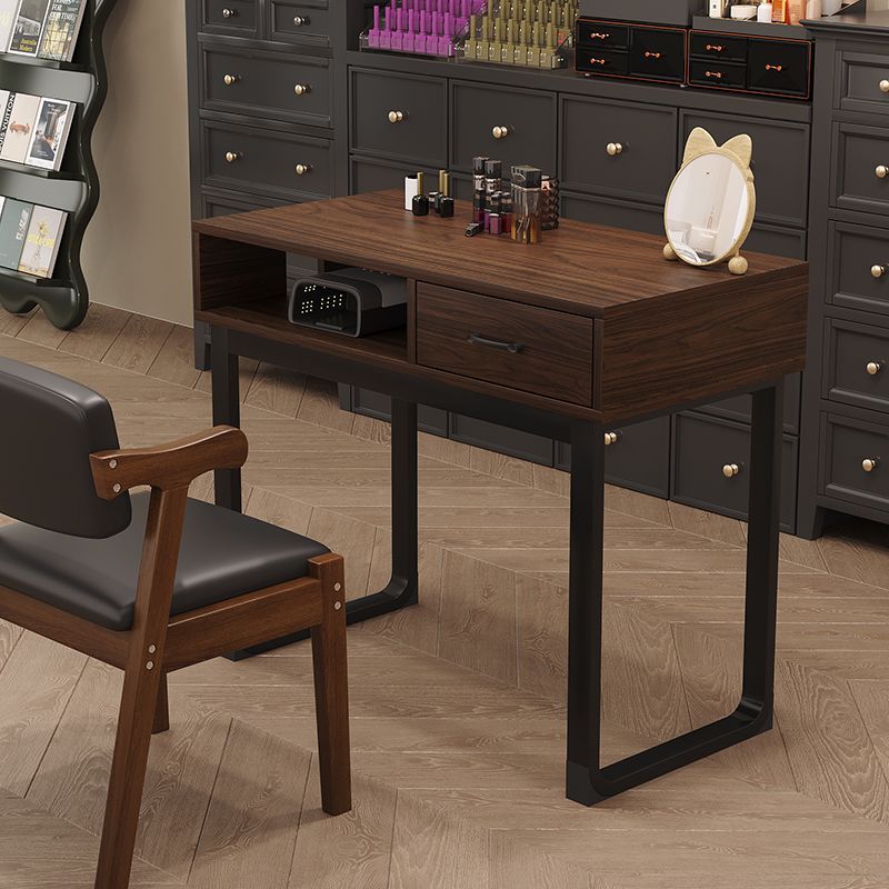 Nail Art Table and Chair Set, Retro Special Price, Economical Single/Double Workstation Nail Art Table with Lamp, Japanese Style Nail Salon Table and Chairs