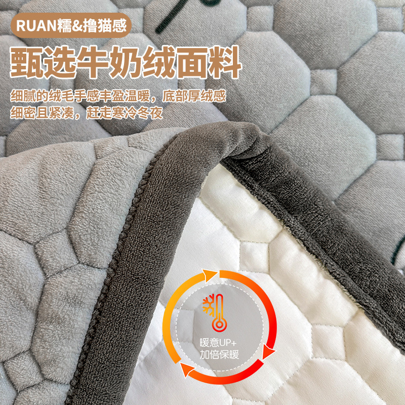 Milk Flannel Mattress Mattress Blanket Bed Dormitory Single Mattress Soft Cushion Home Winter Thickeneding and Warmth