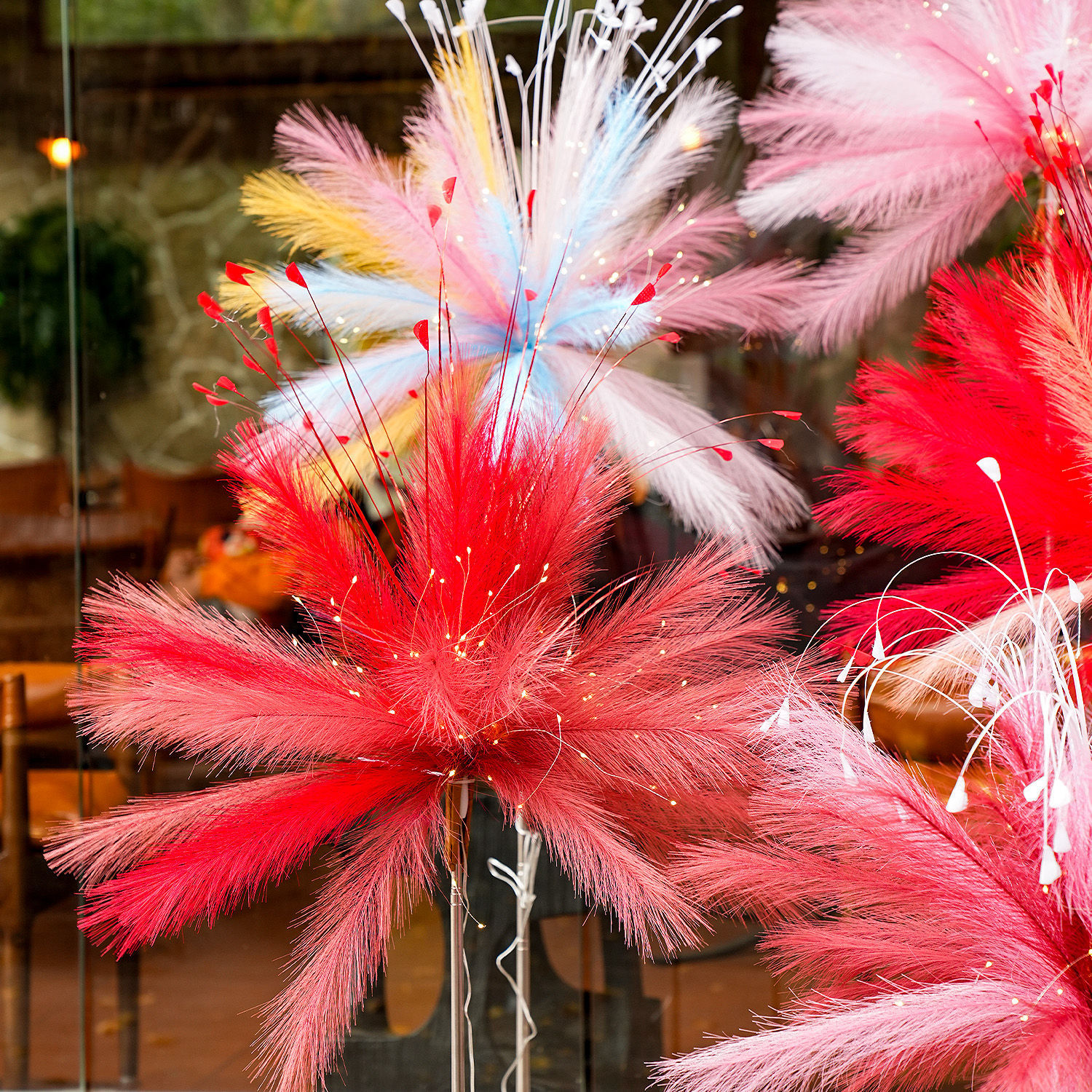 New Year Decoration 2026 New DIY Festive Fireworks Artificial Flowers Creative Road Scene Atmosphere Decoration Ornaments