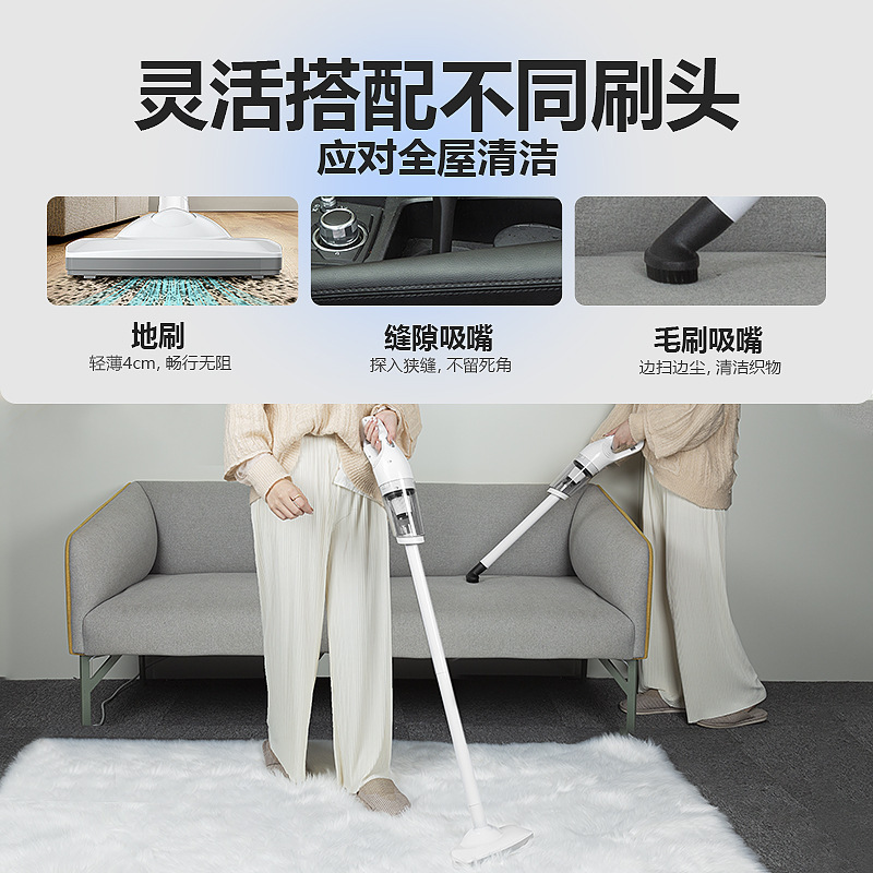 Cross-Border New Wireless Charging Vacuum Cleaner Small Handheld Strong Suction Car Home Car Dual-Purpose Vacuum Cleaner