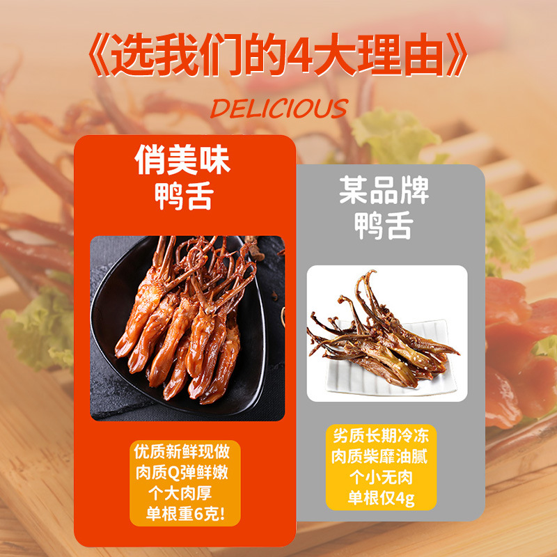 Duck Tongue Wenzhou Specialty Marinated Cooked Food with Wine and Vegetable Sauce Flavor Duck Meat Food Snacks Snacks Leisure Food