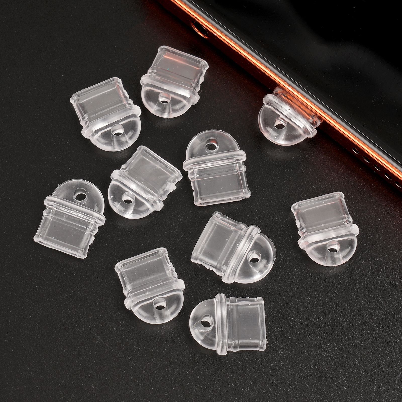 Transparent Silicone Mobile Phone Dust Plug Suitable for Apple Typec Android Charging Port Plug Creative Diy Mobile Phone Hole Plug