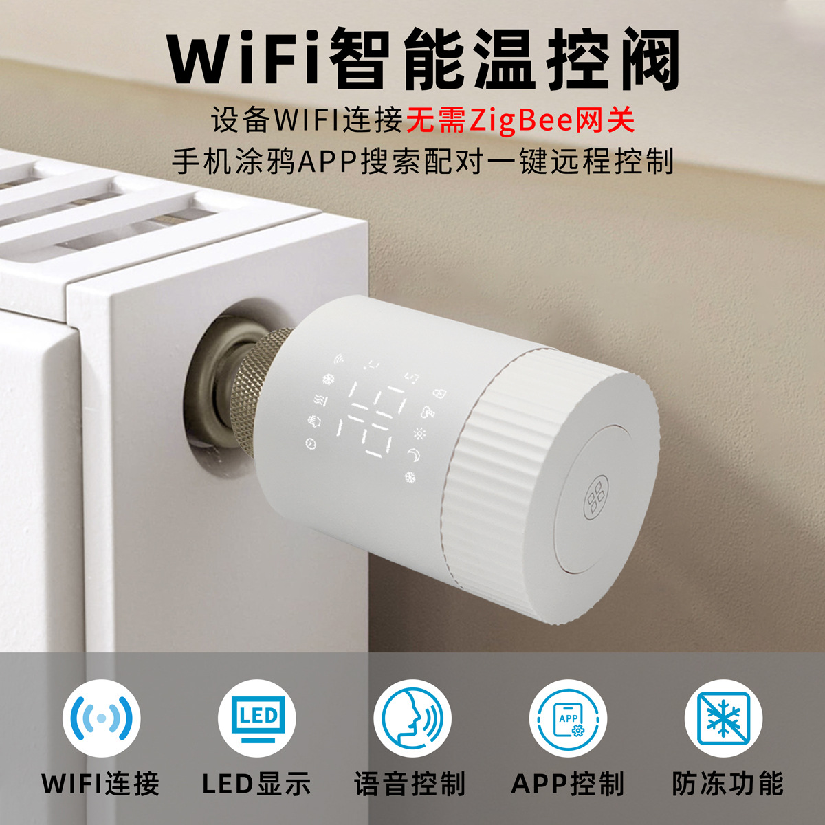 Tuya Thermostatic Valve Wifi/Zigbee App/Voice Control Radiator Temperature Controller Smart Thermostat