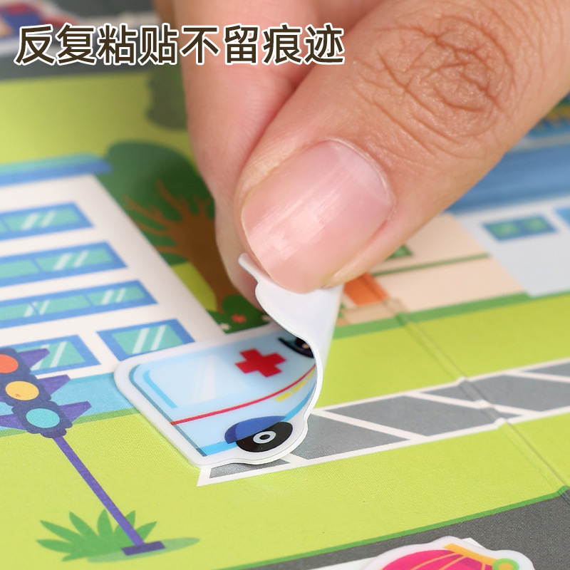 Cross-Border Source Jelly Stickers Quiet Book DIY Fun Children's Journal Scene Stickers 3-6 Years Old Educational Toys