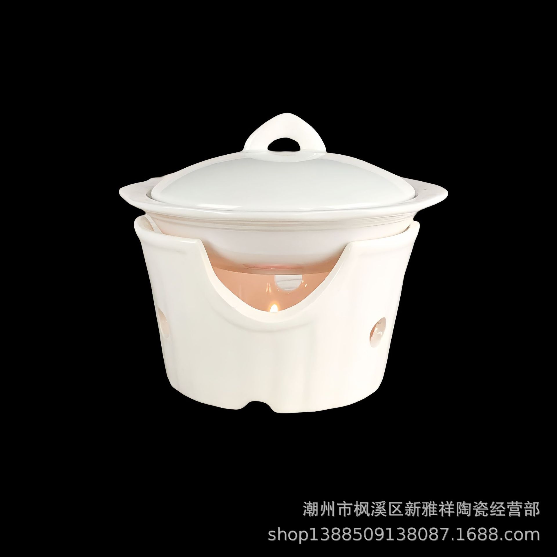 Ceramic tableware butter dish with furnace heating furnace dessert stewed bird's nest ginseng soup plate can be used as LOGO