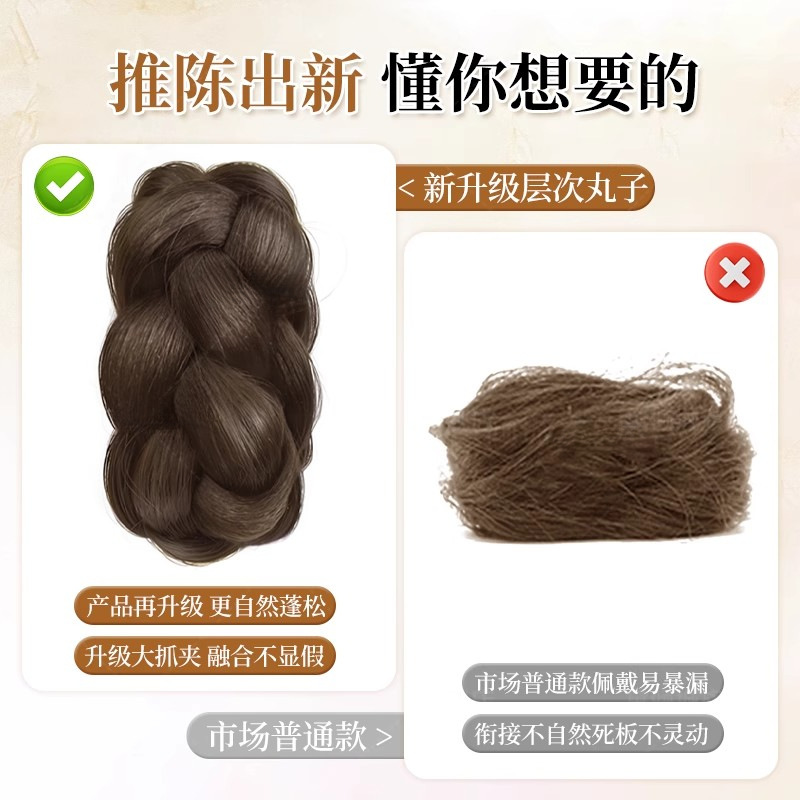 Hair Bun Wig All-In-One Bun Hair Styling Tool, Elegant Fluffy Hair Bun, Hair Extension for the Back of the Head, Wig Claw Clip