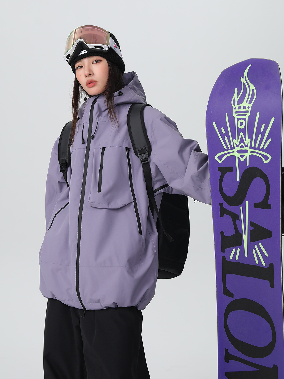 Xue Yi Pai 24-25 New Snowboard Ski Suit Women's 3L Adhesive Men's Ski Suit Professional Waterproof Cotton Thickening