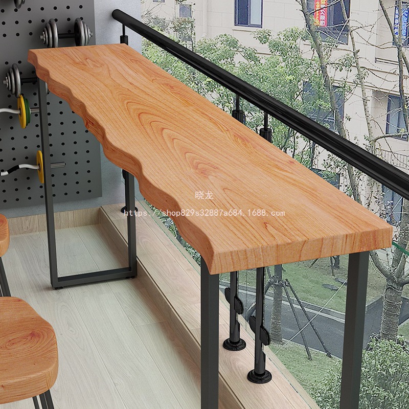 Xiaolong Long Table Balcony Wall Bar Table Table and Chairs Solid Wood Color Table B&B High-Legged Home Combination Bar Leisure