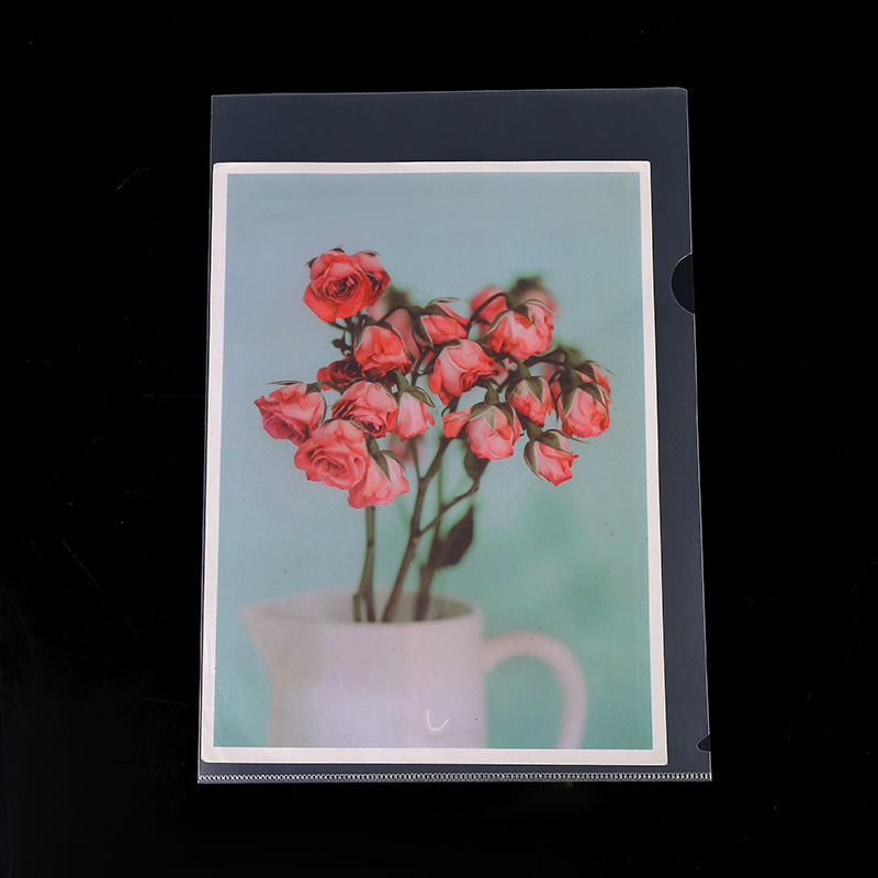 L-Shaped A4 Folder Single-Chip Folder Advertising Printing Logo File Protective Cover Transparent File Envelope Folder