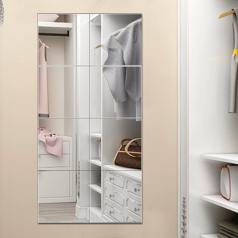 Modern minimalist frameless floor mirror self-adhesive stitching mirror right angle combination full-length mirror dormitory full-length mirror wholesale