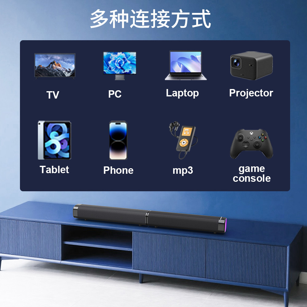 Creative Two-In-One Soundbar Home Theater Tv Echo Wall Speaker Home Bluetooth Soundbar Soundbar