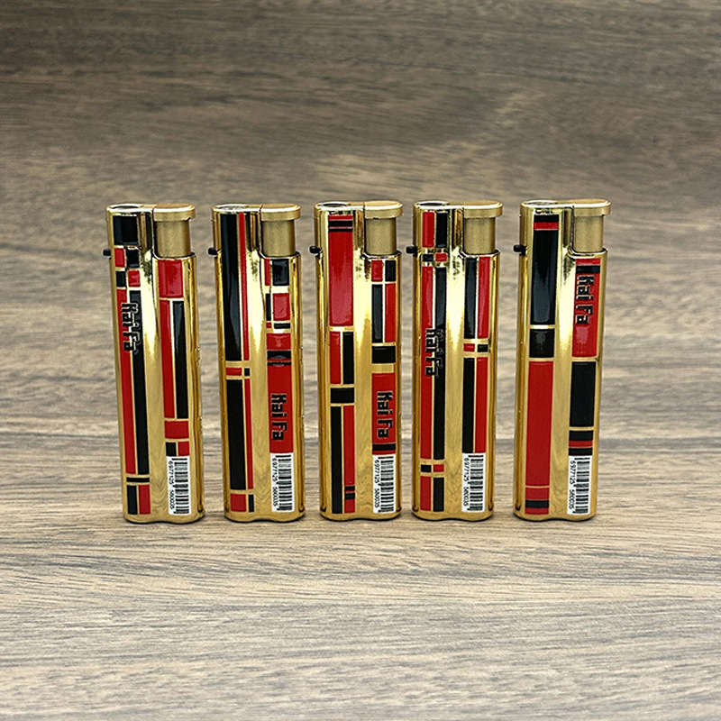 New Creative Electroplated Spray-Painted Metal Iron Shell, Ready-Made Advertising Logo, Customized Inflatable Direct-Injection Windproof Lighter