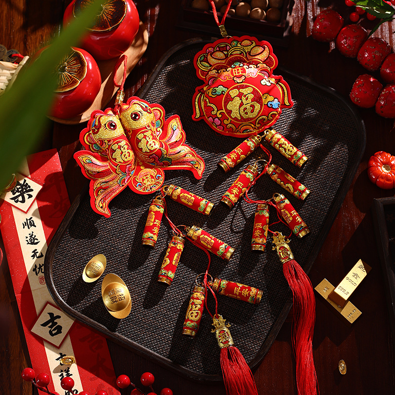 2026 Year of the Horse Pendant New Year Decoration New Fabric Bag Bell Ornament Spring Festival Home Living Room Atmosphere Arrangement