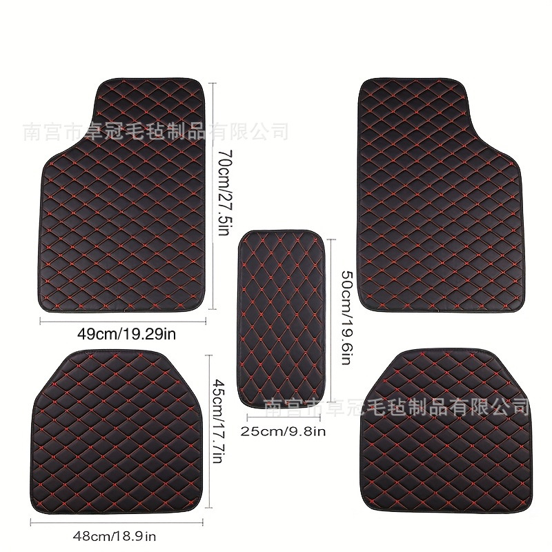 Neutral Pu Leather Car Floor Mats 5-Piece Set Carpet Floor Mats Specially Designed for Cross-Border Export Temu Amazon Shein