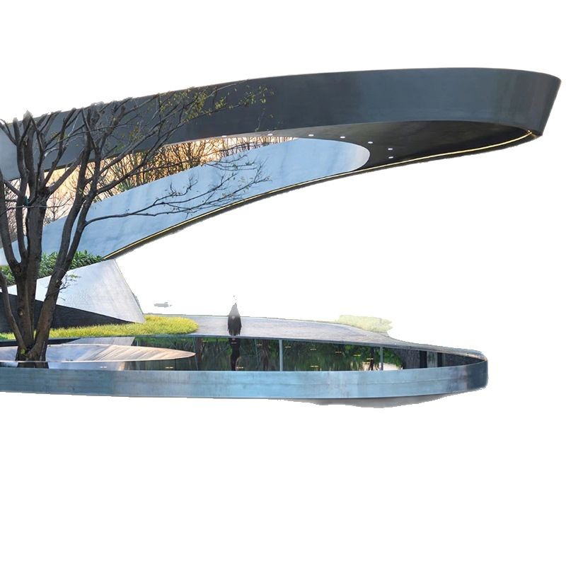 Large Stainless Steel Landscape Pergola Chinese-Style Courtyard Creative Metal Corridor Outdoor Garden Art Exterior