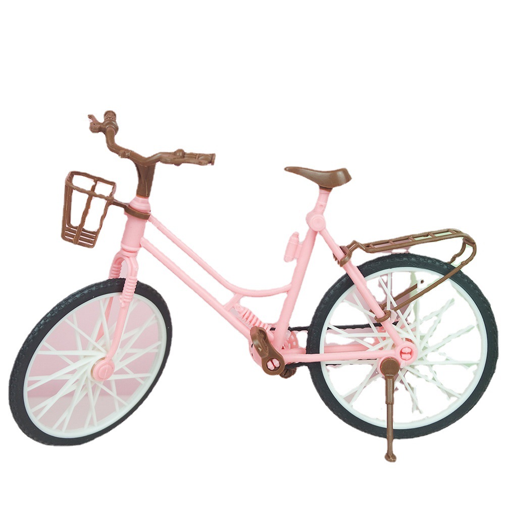 Japanese Style Simulated Pink Bicycle Model Ornaments Mini Ornaments Gift 6 Points bjd Doll Bicycle Photo Props