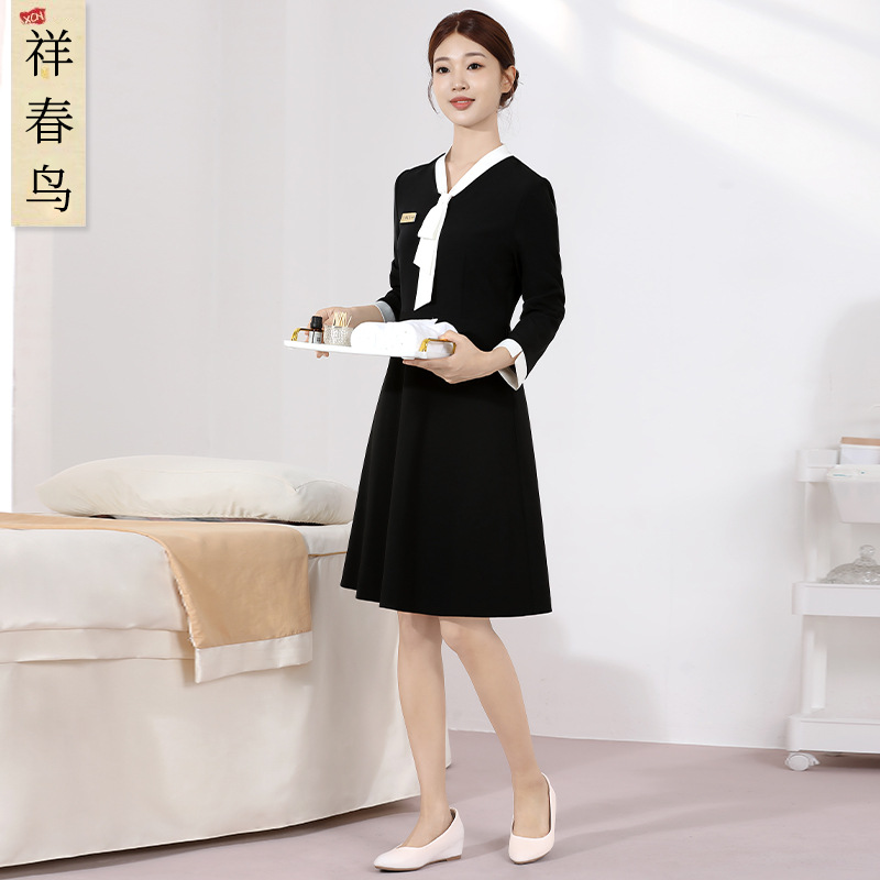 Xiangchunniao Classy Medical Beauty Nurse Uniform Dress Women's Autumn and Winter Hospital Dental Pharmacy Front Desk Reception Work Clothes