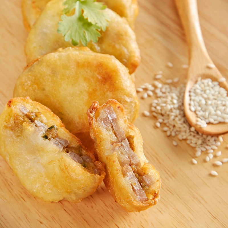 Mr. Anjing Frozen Product Crispy Lotus Root Box Fried Sandwich Lotus Root Slices Chicken Fresh Home Hotel Frozen Fast Food Semi-Finished Products