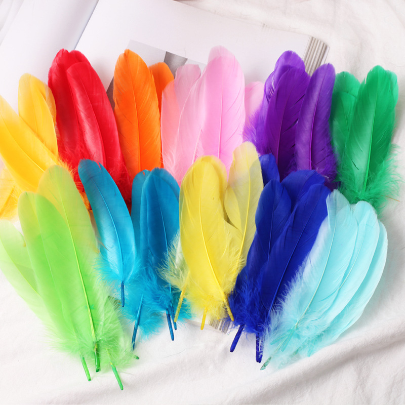 Feather factory wholesale shellfish feather goose feather kindergarten early education crafts diy jewelry handmade decoration materials