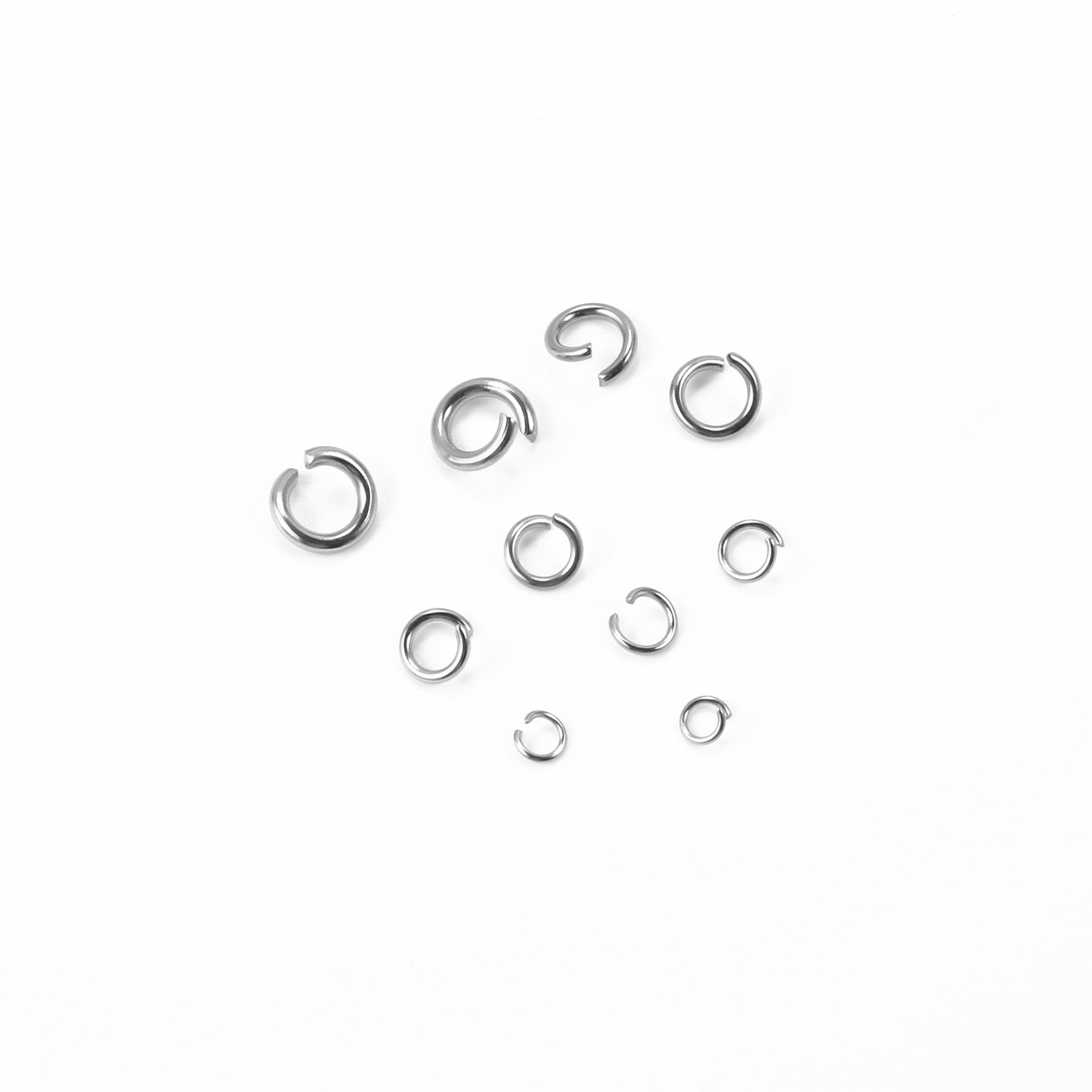 304 Open Coil Switch Stainless Steel Single Loop Titanium Steel Bracelet Necklace Connecting Ring DIY Jewelry Bag Accessories